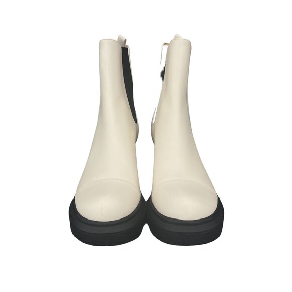 Stuart Weitzman Norah Chelsea Cream Leather Platform Boots, Size 10C WORN ONCE - Picture 2 of 10